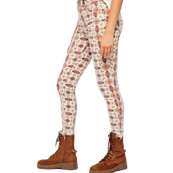 Free People We The Free Wild Child Printed Skinny Jeans Size 25 - Picture 2 of 13